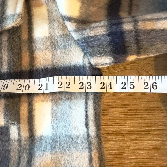 Evereve Simone Plaid Shacket-Soft Brushed‎ Fleece Button Down Jacket-NWOT-Size L - Picture 7 of 16